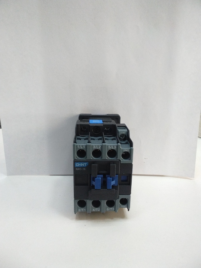 Contactor 18A -  Nxc 1No +1Nc 220Nxc-18220 50/60Hz 925607 (Plomo/Azul/ Negro, CHINT)