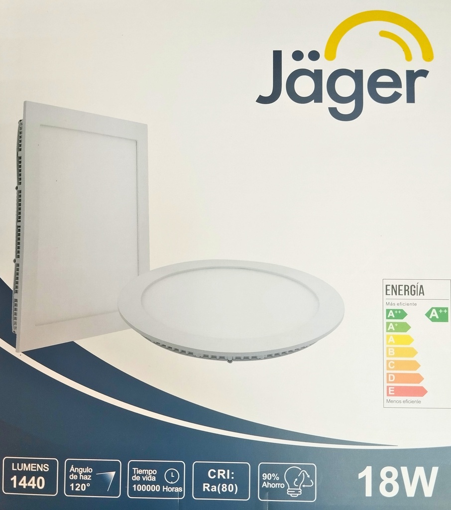Panel Led De Empotrar Redonda Luz Blanca 18W   Blanco JAGER