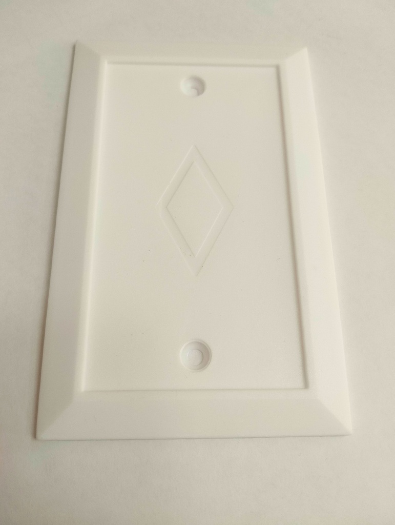 Tapa Ciega Plastica decorativa para Caja Rectangular Blanco Generico