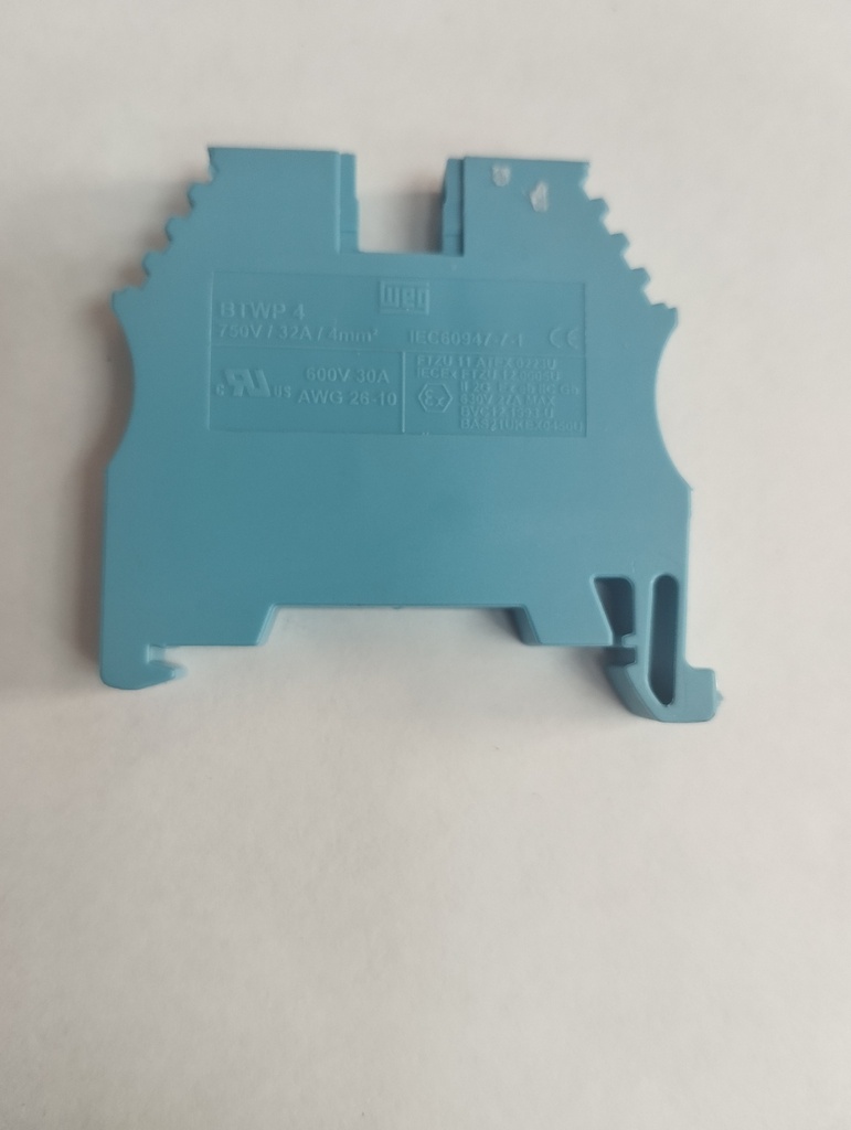 Bornera de paso para Riel Din 4mm2 (Azul, CHINT)