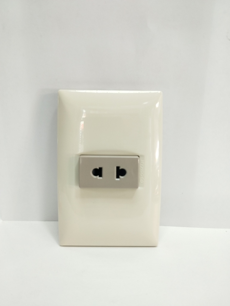 Toma completa simple corriente sin tierra (Beige, Osmar)
