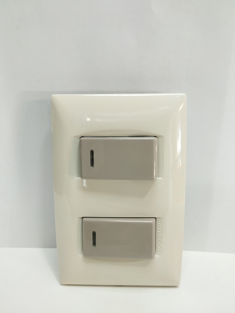 Toma completa interruptor doble (Beige, Osmar)