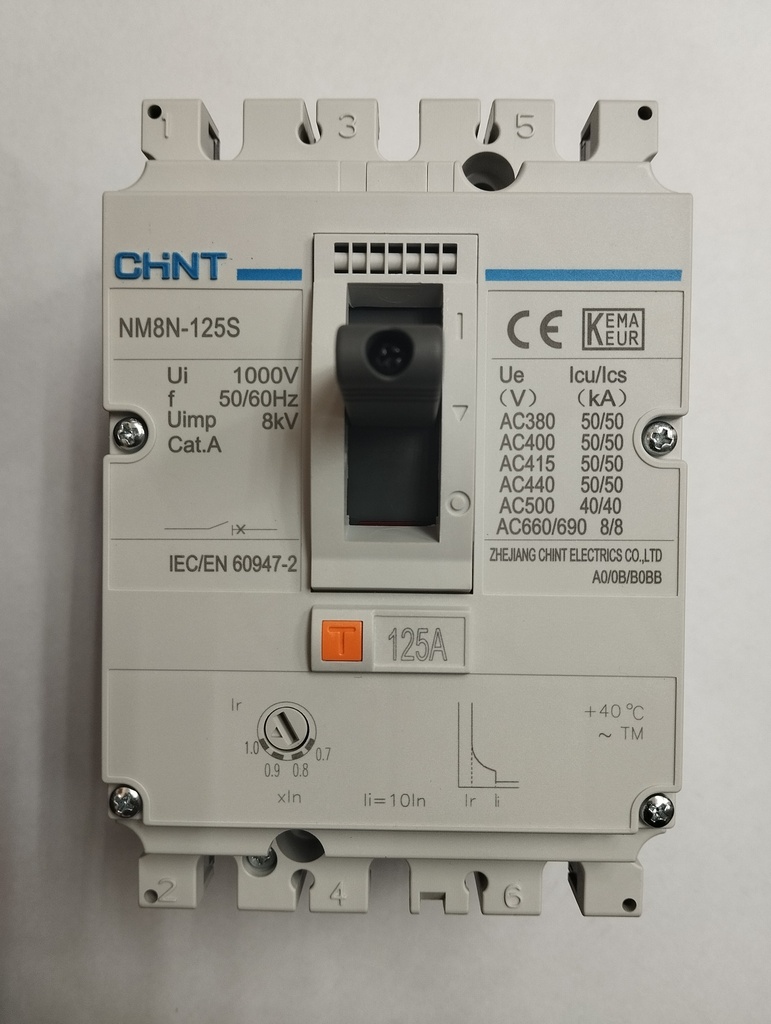 Breaker regulable 87.5-125A 3P NM8N-125S (Plomo,  Chint)