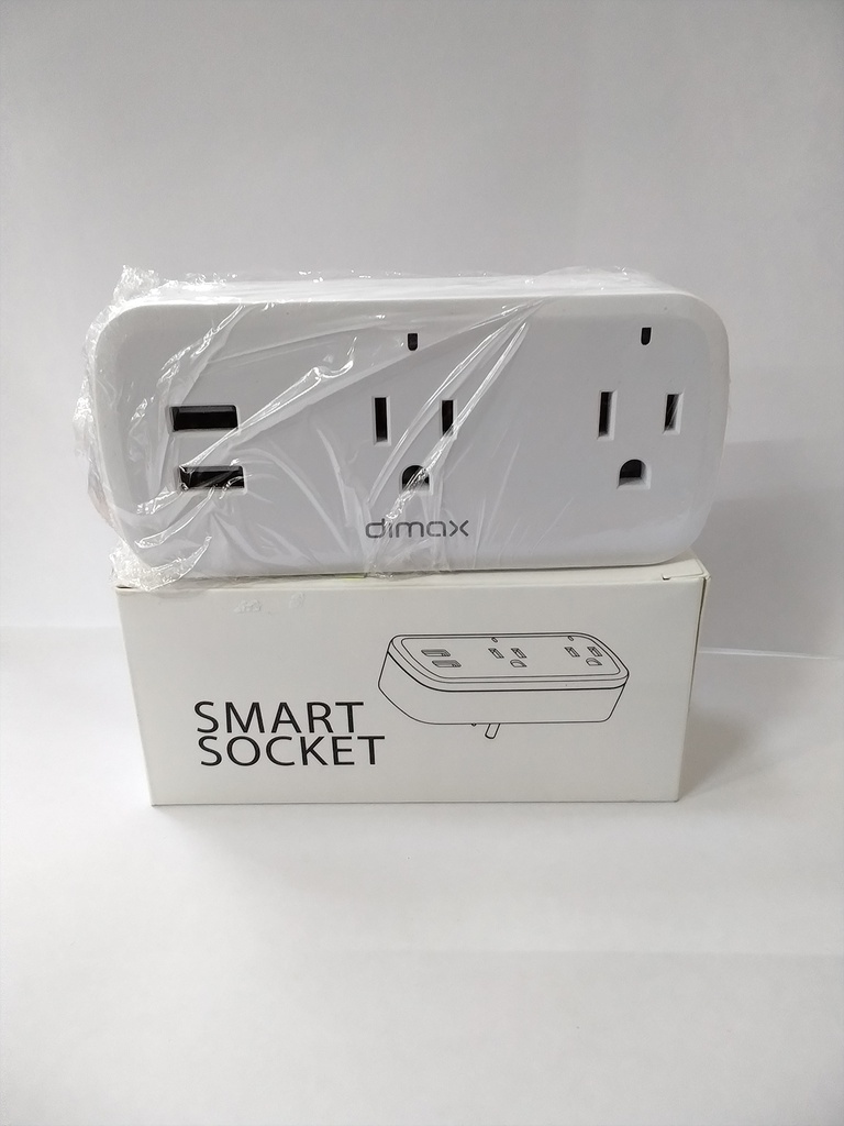 Enchufe universal smart 2 tomas nema y 2 USB (Blanco, Dimax)