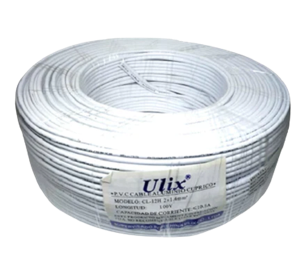 Rollo de cable Eléctrico Tipo Cordón Nro. 12 AWG   Blanco ULIX