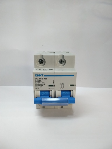 [2619] Térmico Bipolar 80A de 6ka Industrial Dz158-125. Plomo, CHINT