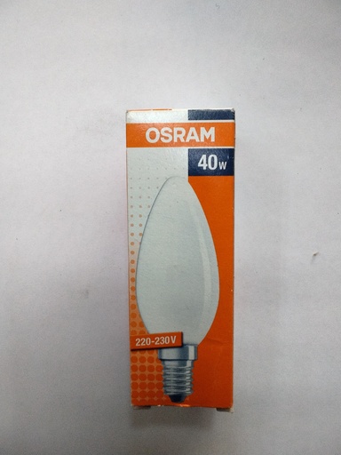 [332] Foco Incandescente Tipo Vela 40W   Rosca E14 Ahumado OSRAM