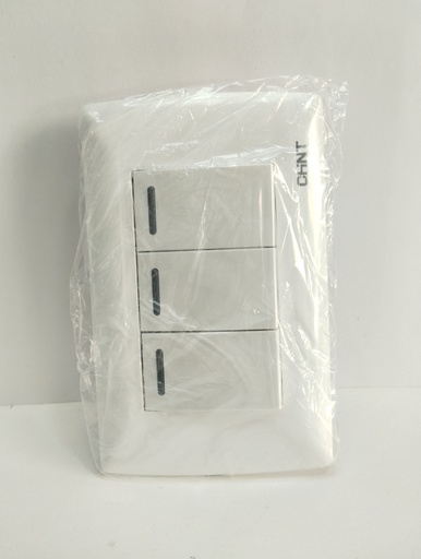 [285] Toma Completa Interruptor Triple  10A   Blanco CHINT