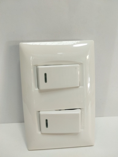[2845] Toma completa interruptor doble (Blanco, Osmar)