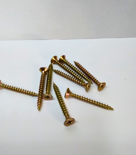 [11-1-29] Tornillo de encarne chip N° 6 4.5x35 (Dorado, Pertec)