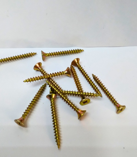 [11-1-30] Tornillo de encarne chip N° 6 4.5x40 (Dorado, Pertec)