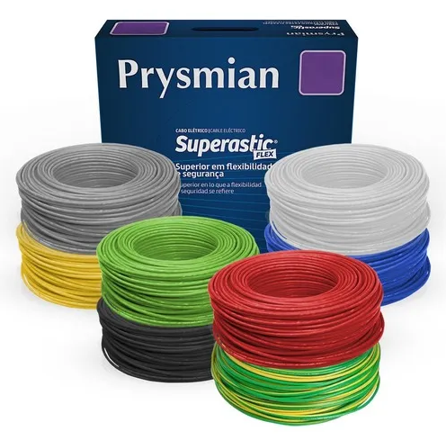 [2277] Rollo de 100m cable eléctrico No 12 AWG/4mm2, multifilar, monopolar (Verde Amarillo, Prysmian)