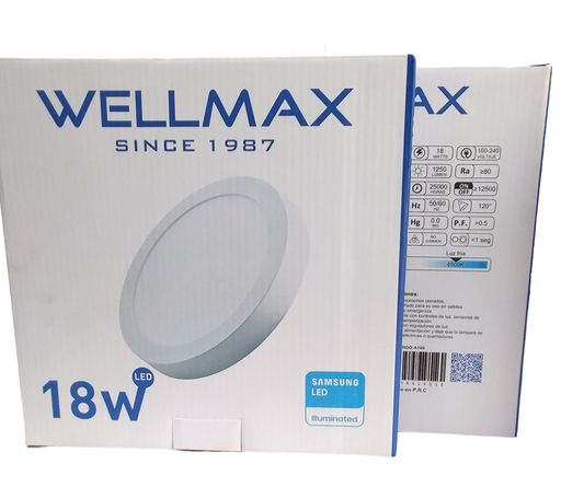 [3872] Panel LED de 18W de sobreponer redonda luz calida(Calido, Wellmax)