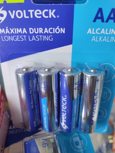 [22613] Pila doble A alcalina, paquete de 4 pilas (azul, Volteck)