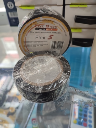 [420] Cinta aislante de 18mmx10Y FLEX5 (Negro, Five Stick)