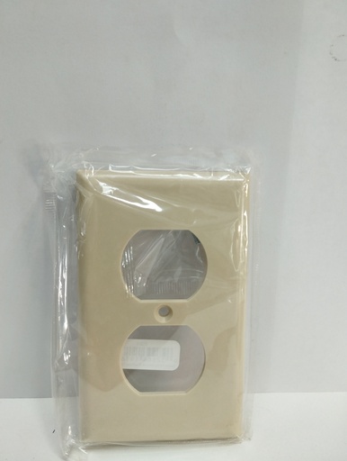 [1-2-17] Placa doble para toma levinton (Marfil, Cooper)