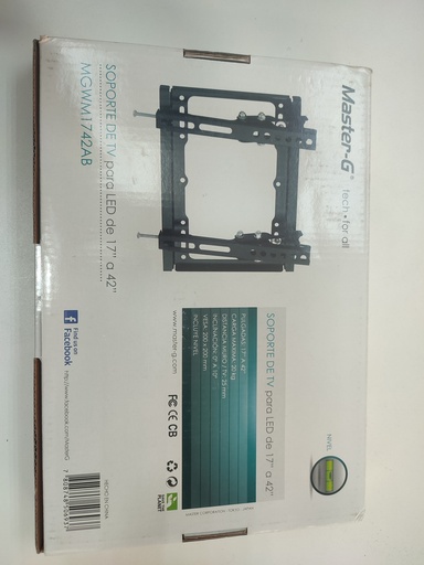 [12-3-1] Soporte de pared para televisor de 17"-42" (Negro, Master-G)