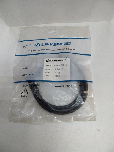 [2-3-19] Patchcords de 3 pies categoría 5e (0.90 mts. (Negro, Linkbasic)