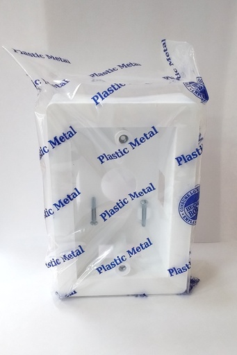 [8-15-1] Caja plástica rectangular de sobreponer (Blanco, Plasticmetal)