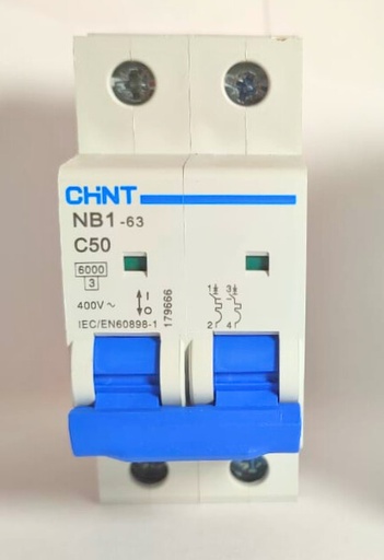 [1-4-14] Termico Nb-1 Bipolar 50A 6Ka Industrial. Plomo, CHINT