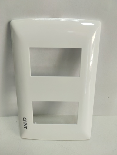 [1-2-24] Placa de modulo doble incluye bastidor (Blanco, Chint)