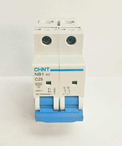 [1-4-49] Termico Nb-1 Bipolar 25A 6Ka Industrial. Plomo, CHINT