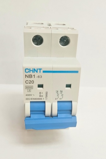 [1-4-50] Termico Nb-1 Bipolar 20A 6Ka Industrial. Plomo, CHINT